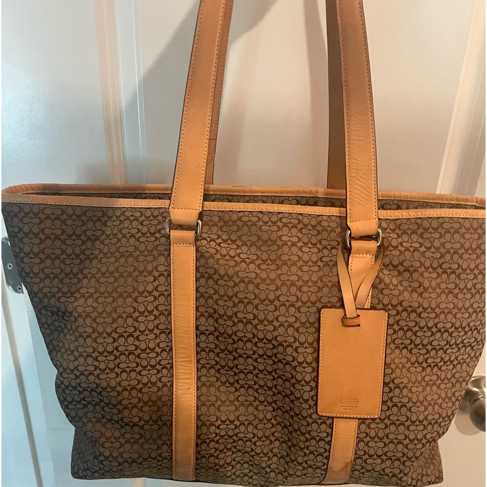 Large Vintage Monogram Coach Tote Bag (diaper/Computer)